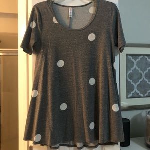 Grey polka dot Lularoe Perfect T